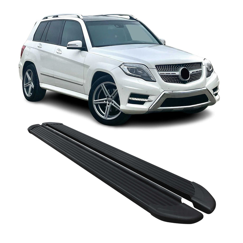 Marchepieds Latéraux pour Mercedes GLK X204 2008-2015 Noir Aluminium 2Pcs