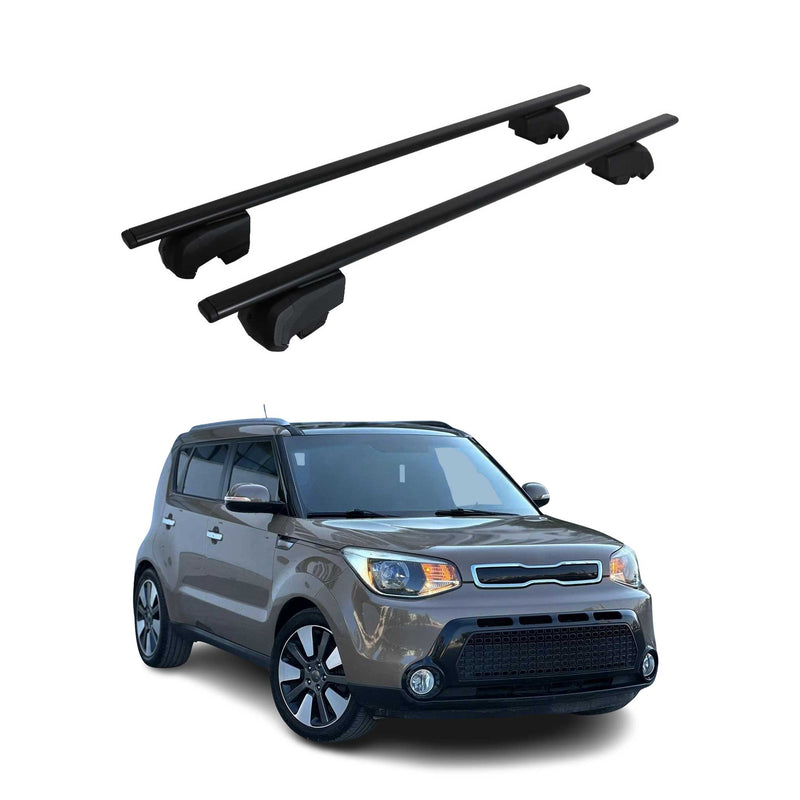 Barres de toit Transversales pour Kia Soul 2013-2019 ABE Fer Noir 2x