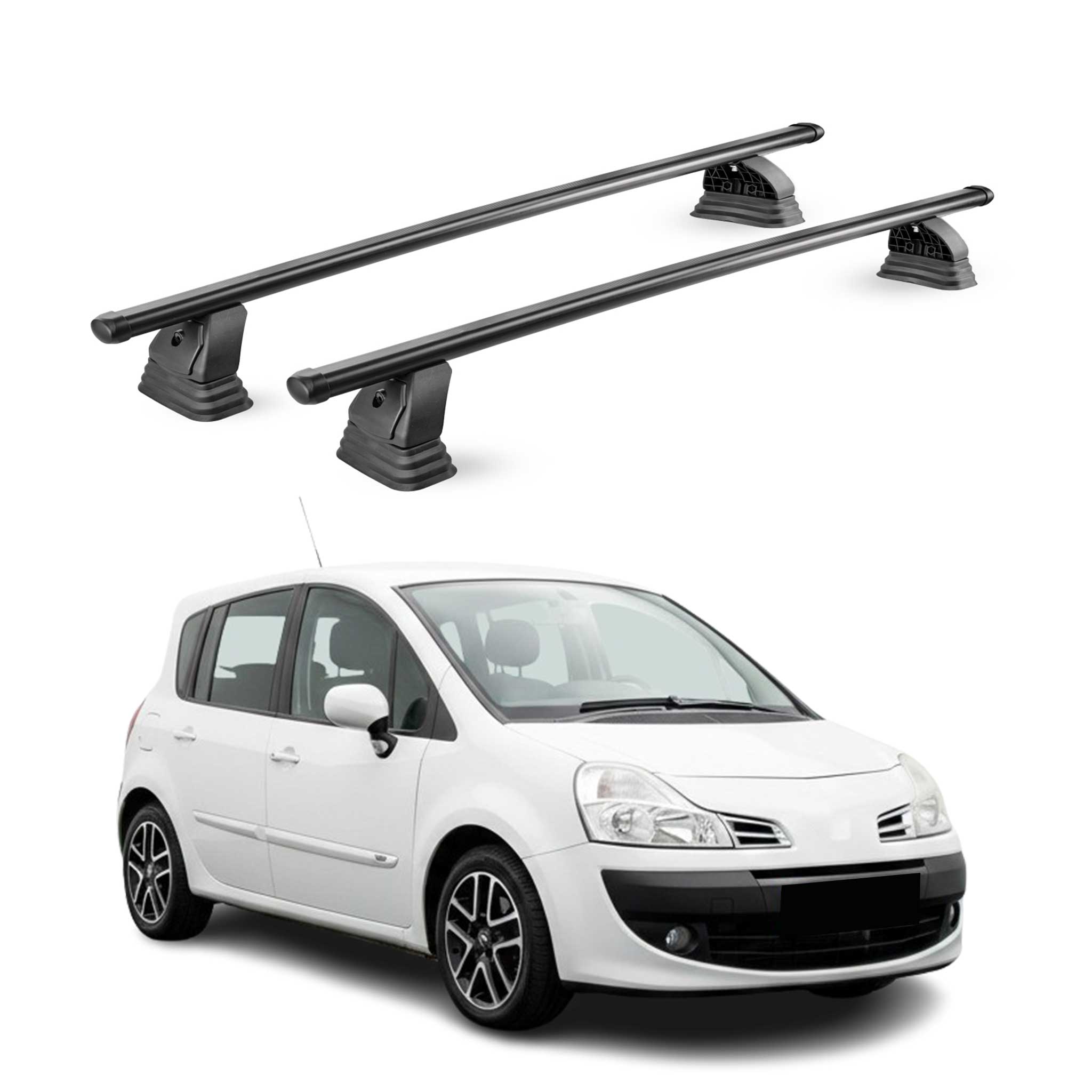Barres de toit transversales acier pour Renault Grand Modus 2008-2013 Noir 2Pcs