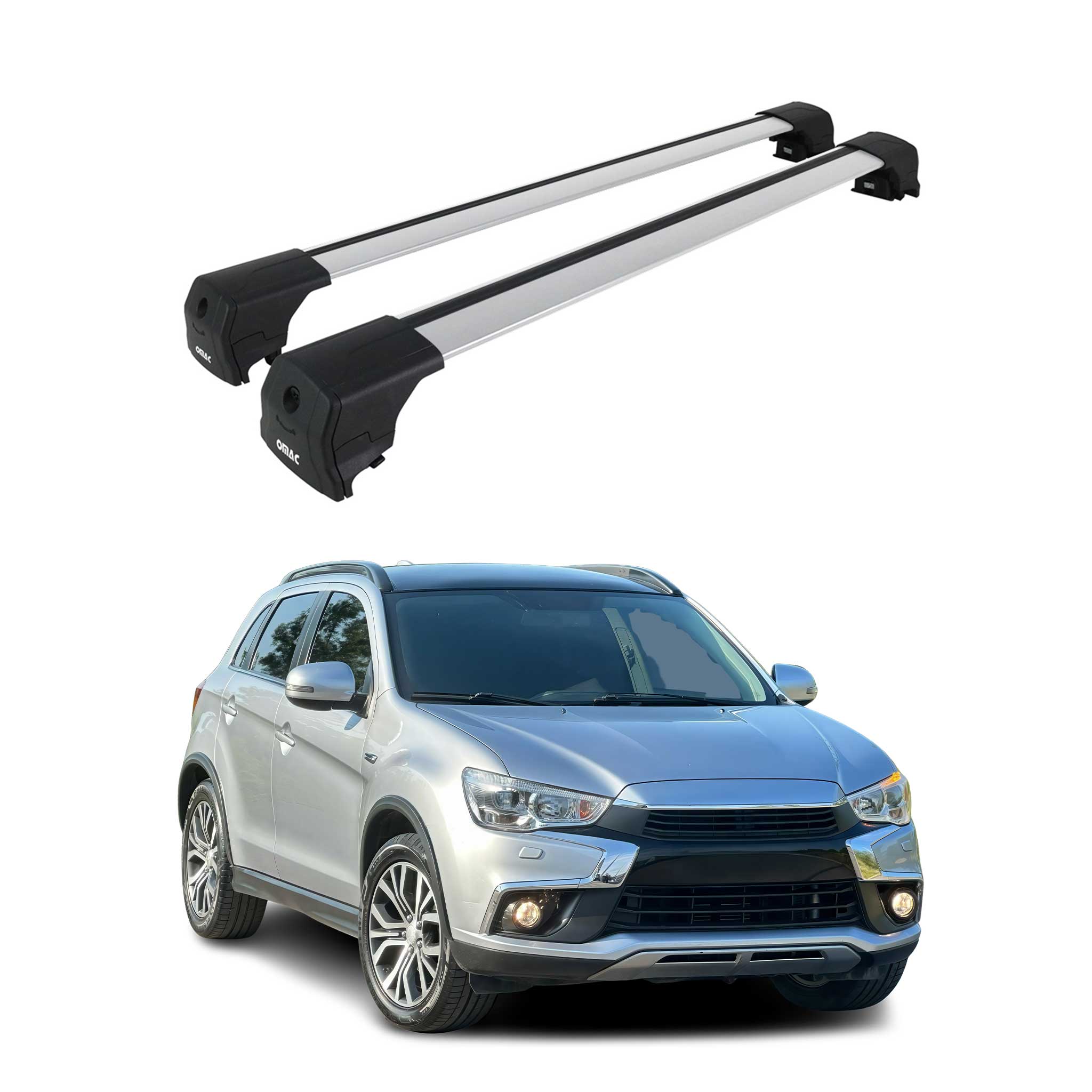 Barres De Toit Transversales pour Mitsubishi ASX 2010-2022 SUV Alu Gris ABE