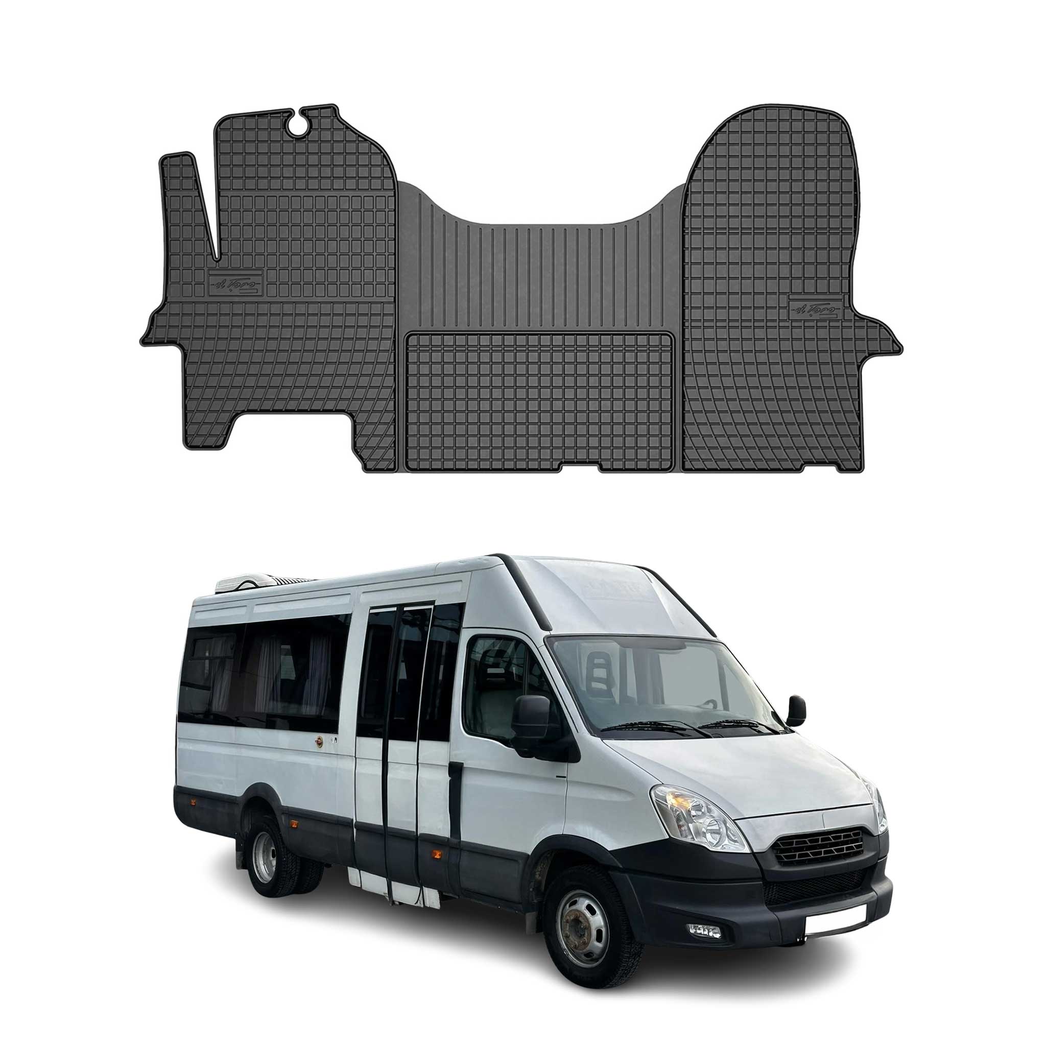 Tapis de Sol pour Iveco Daily 2006-2014 Caoutchouc Noir
