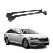 Barres de toit Transversales pour Skoda Superb 2019-2024 Break Aluminium Noir