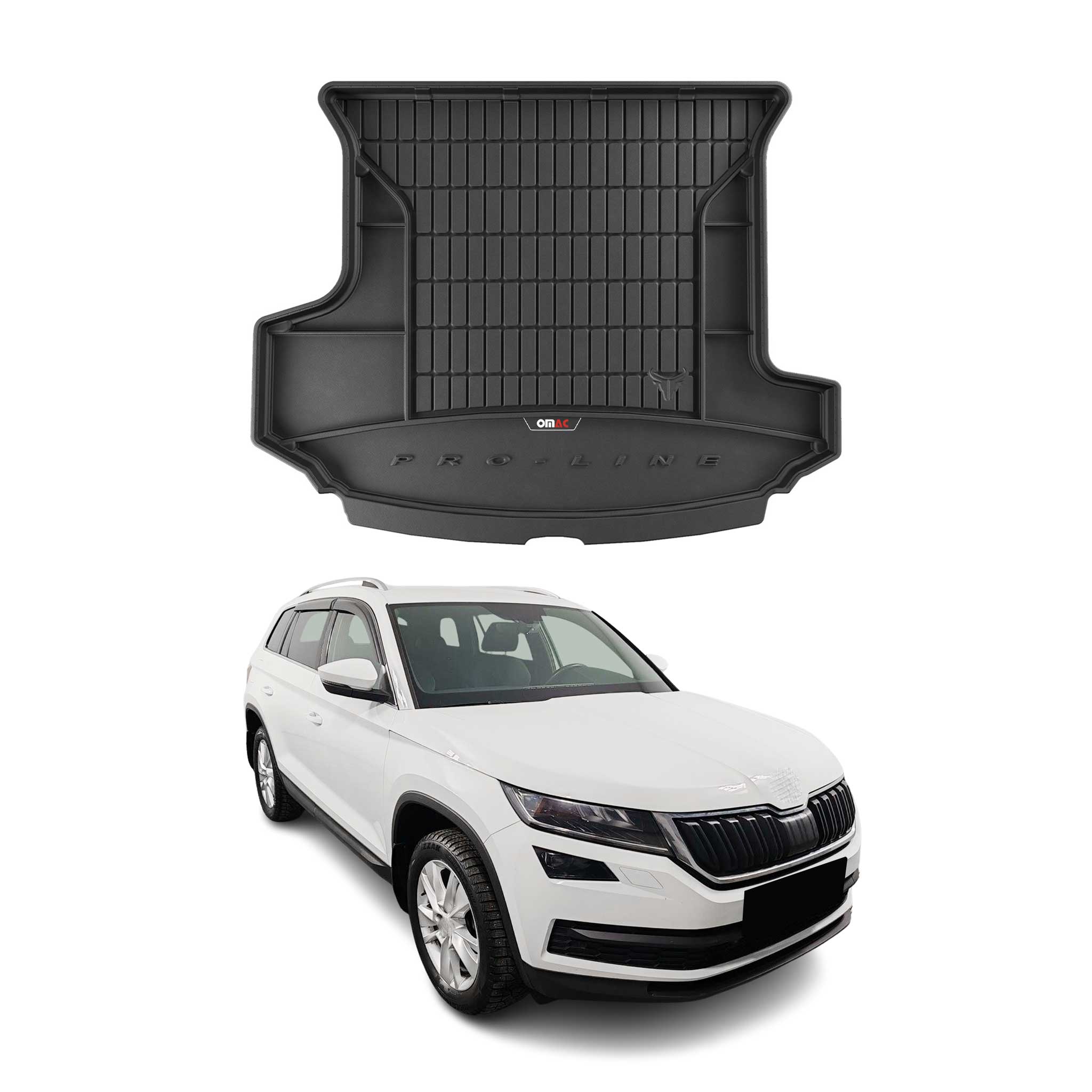 Tapis de Coffre pour Skoda Kodiaq 2016-2022 Noir TPE