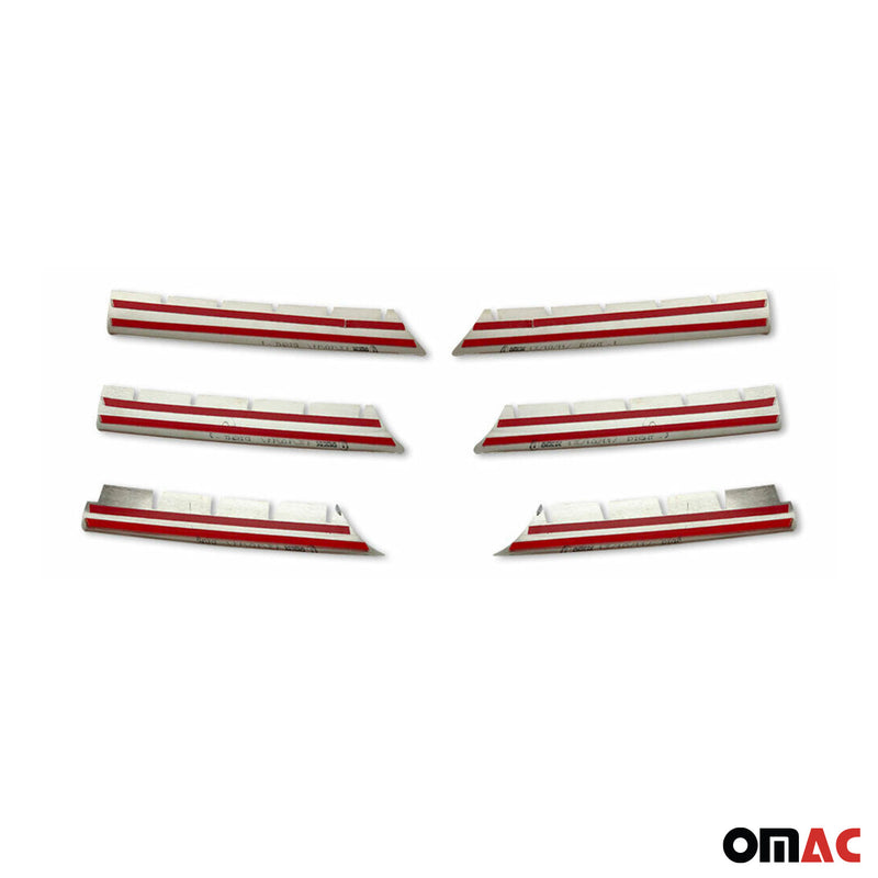 Grille de Calendre pour Renault Megane 2002-2006 6 PCS Acier Inox Chromé