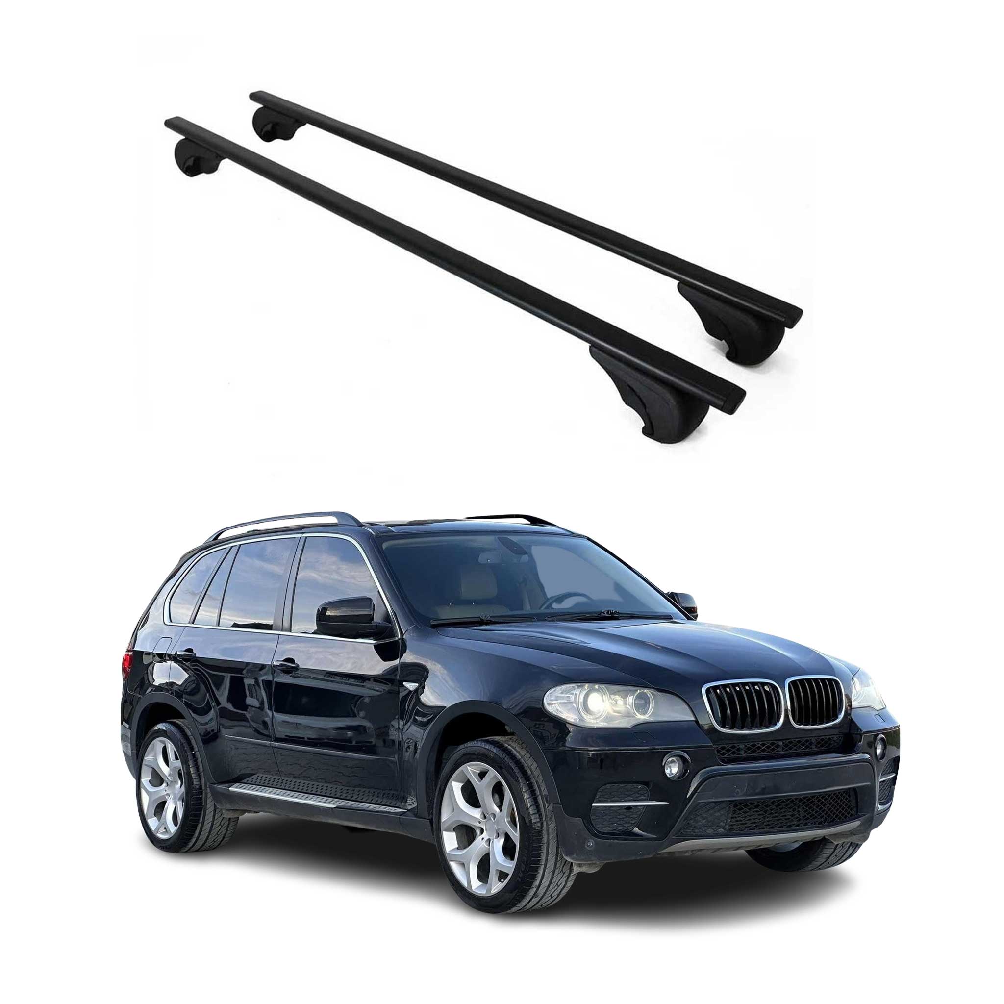 Barres de toit transversales pour BMW X5 E70 2006-2013 Fer Noir