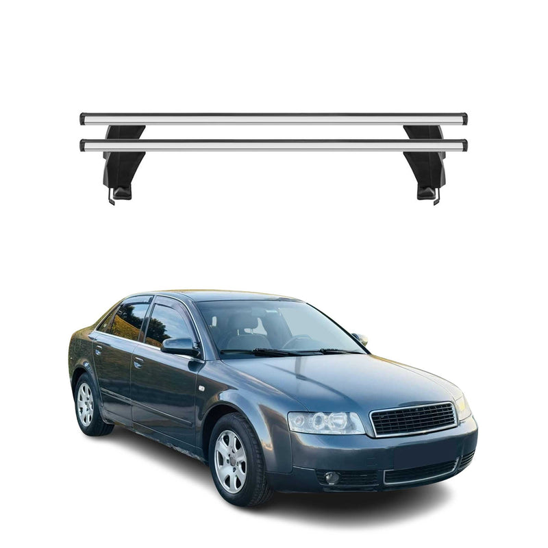 Menabo Barres de toit transversales pour Audi A4 B6 B7 2001-2008 Alu Gris 2x