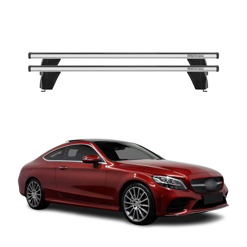Barres de toit Transversales pour Mercedes Classe C Coupe 2015-2025 Alu Gris 2x
