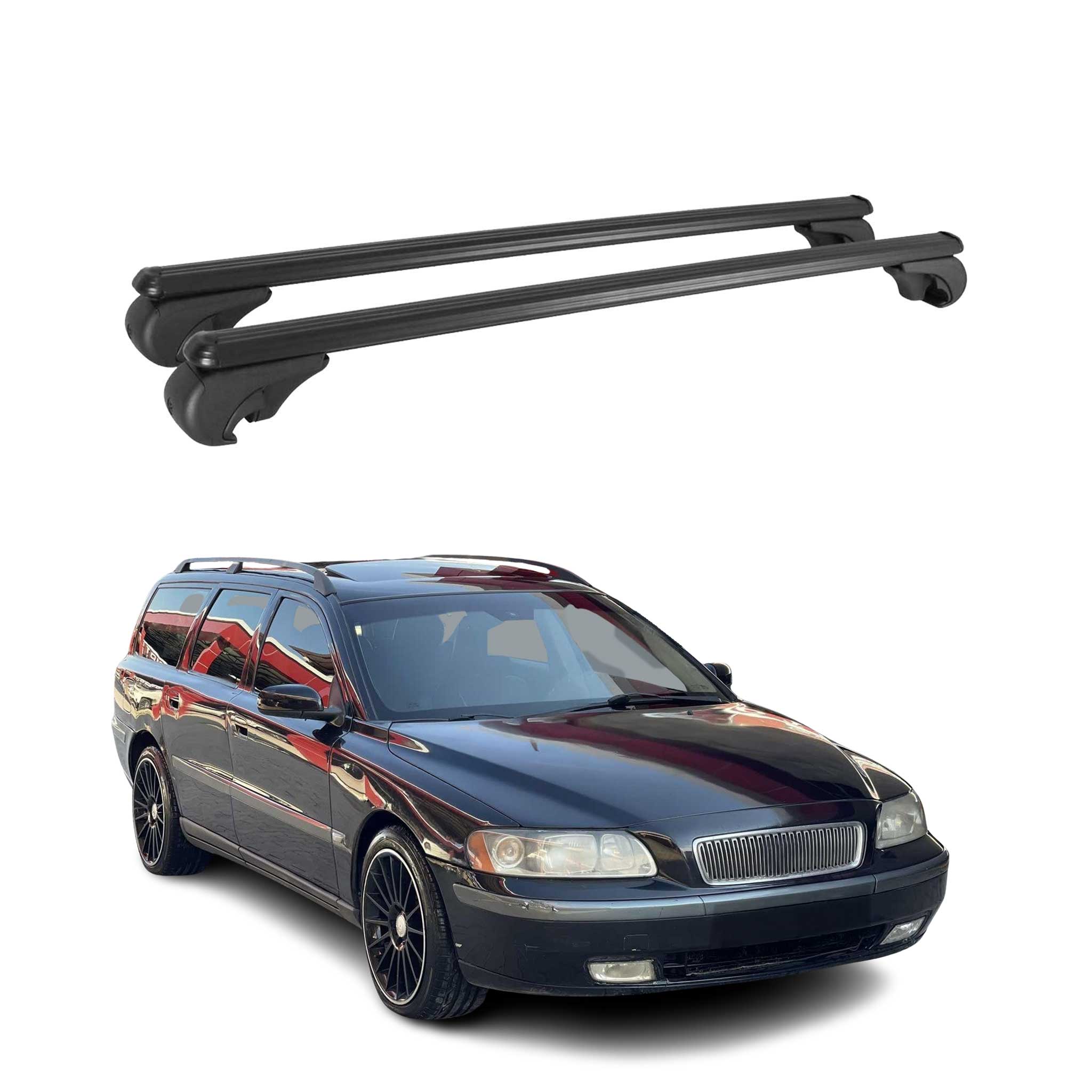 Barres de toit Transversales pour Volvo V70 XC70 1997-1999 Aluminium Noir