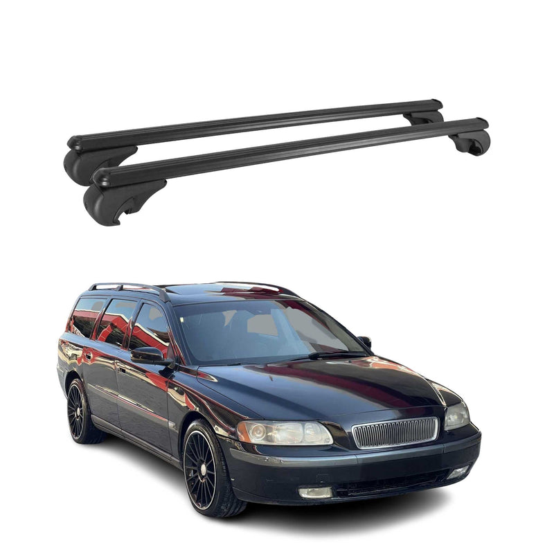 Barres de toit Transversales pour Volvo V70 XC70 1997-1999 Aluminium Noir