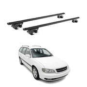 Barres de toit transversales pour Opel Omega A Break 1986-1993 Alu Noir ABE