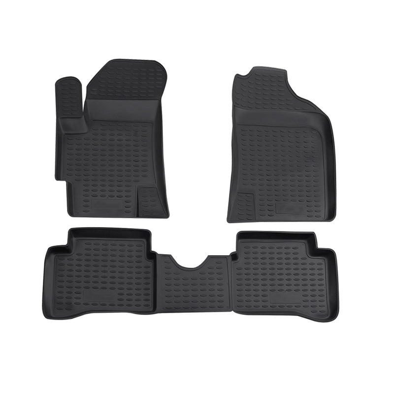 Tapis de sol pour Kia Rio 2005-2011 en caoutchouc TPE 3D Noir 4Pcs