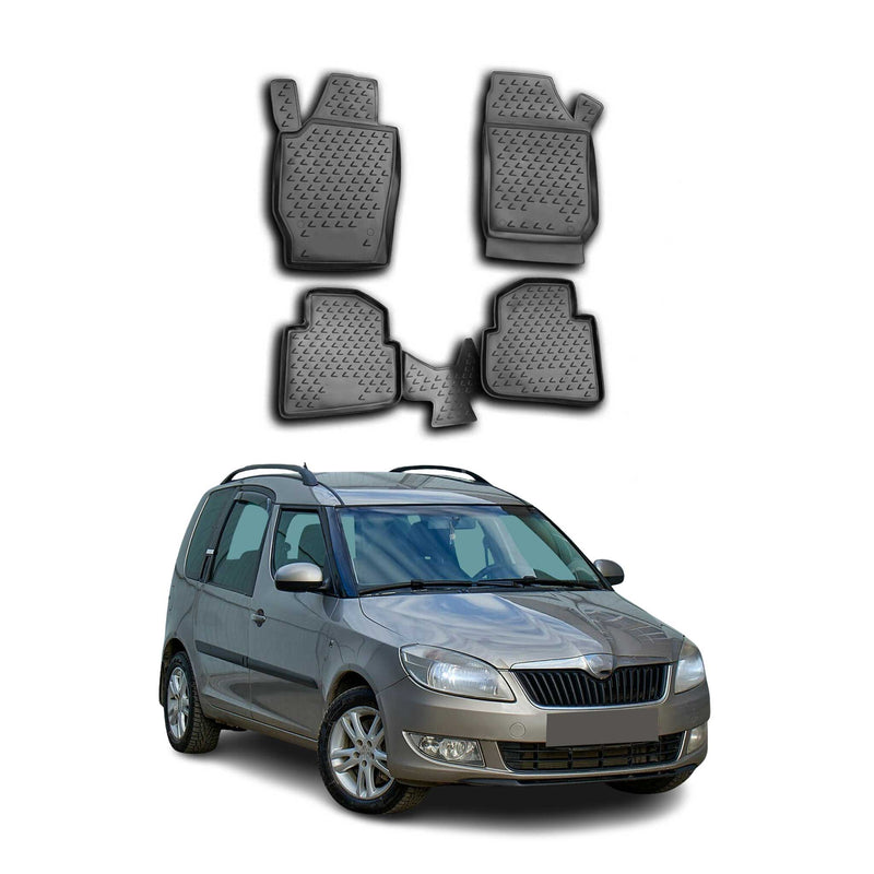Tapis de Sol pour Skoda Roomster 2006-2015 TPE Noir
