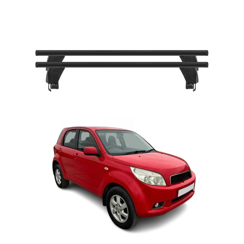 Menabo Barres de toit Transversales pour Daihatsu Terios II J200 2006-2017 Noir