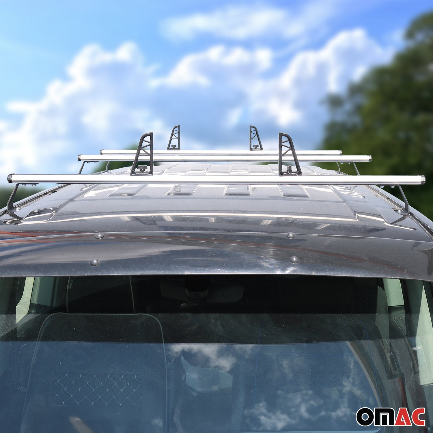 Kit 3x Barres De Toit + butées de charge pour Opel Vivaro A 2001-2014 Gris