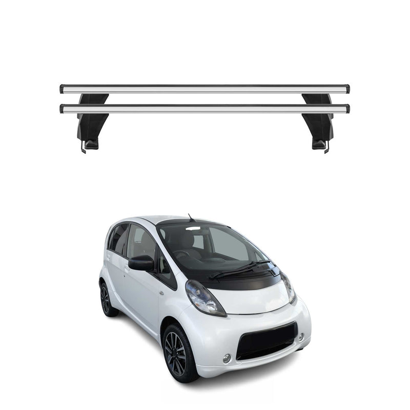 Menabo Barres de toit Transversales pour Citroen C-Zero 2010-2024 Alu Gris ABE