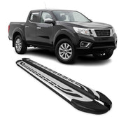 Marchepieds Latéraux pour Nissan Navara Double Cab 2015-2023 Alu Gris Noir 2Pcs