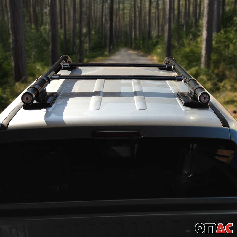 KIT Barres de toit trans+long pour VW Amarok Double Cab  2010-2024 Alu Noir