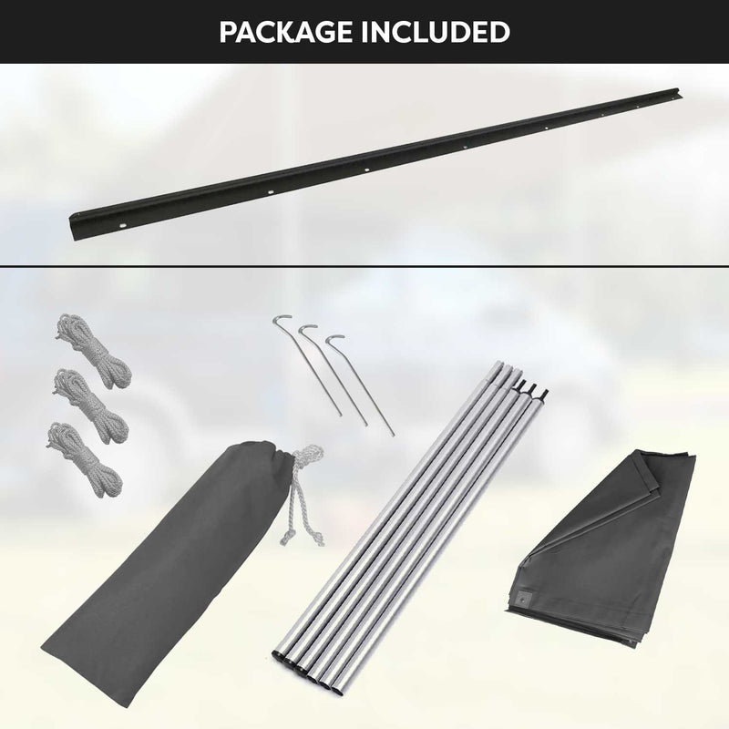 Rail d'auvent de tent extérieur de tent pour VW T5 T6 2003-2025 L1 court Gris