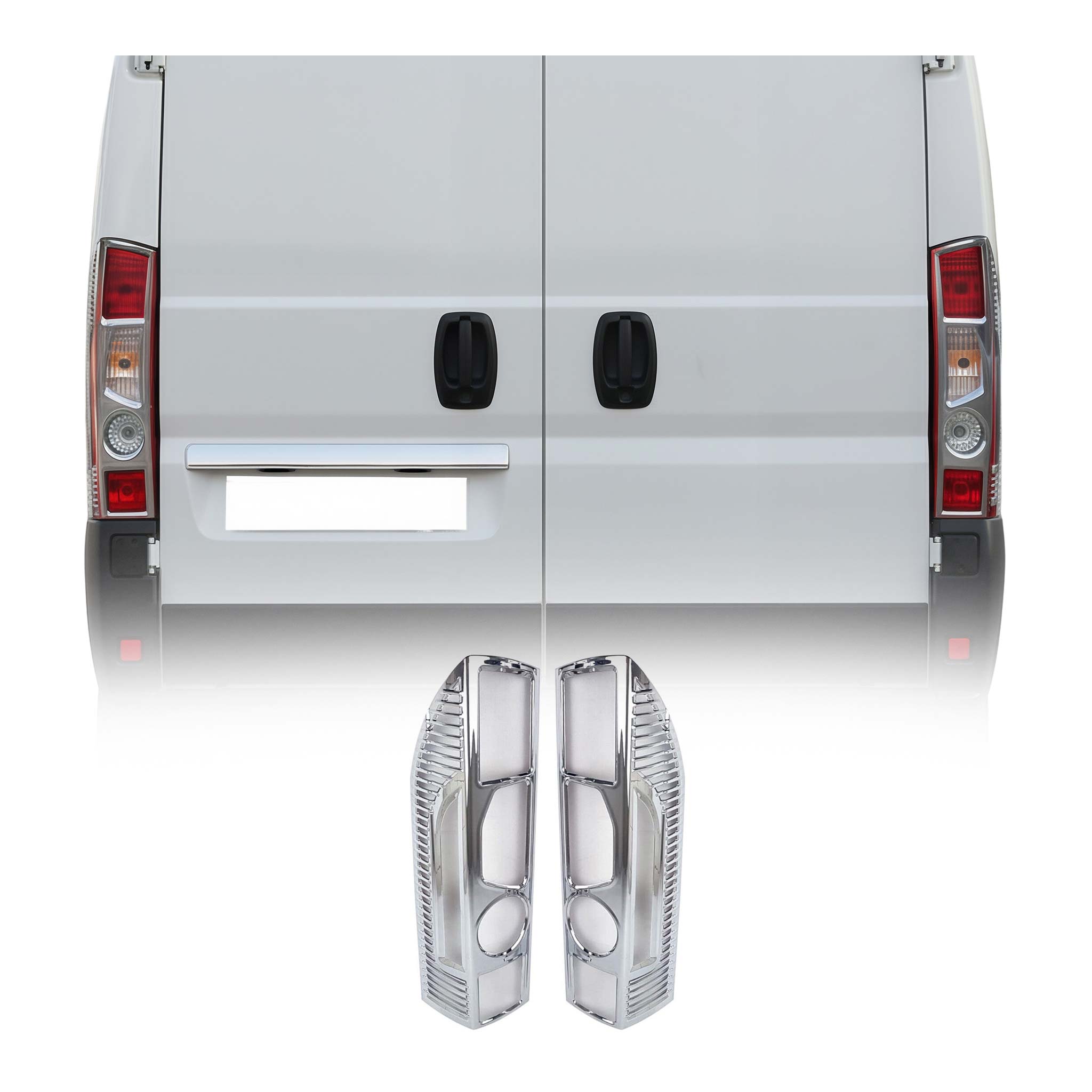 Cadre de Feu Stop Arrière pour Fiat Ducato 2006-2014 ABS Chromé