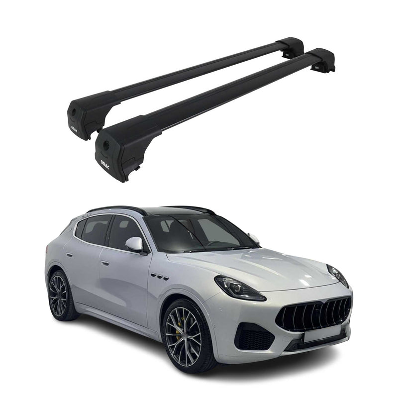 Barres De Toit Transversales pour Maserati Gracela 2022-2025 Alu Noir ABE