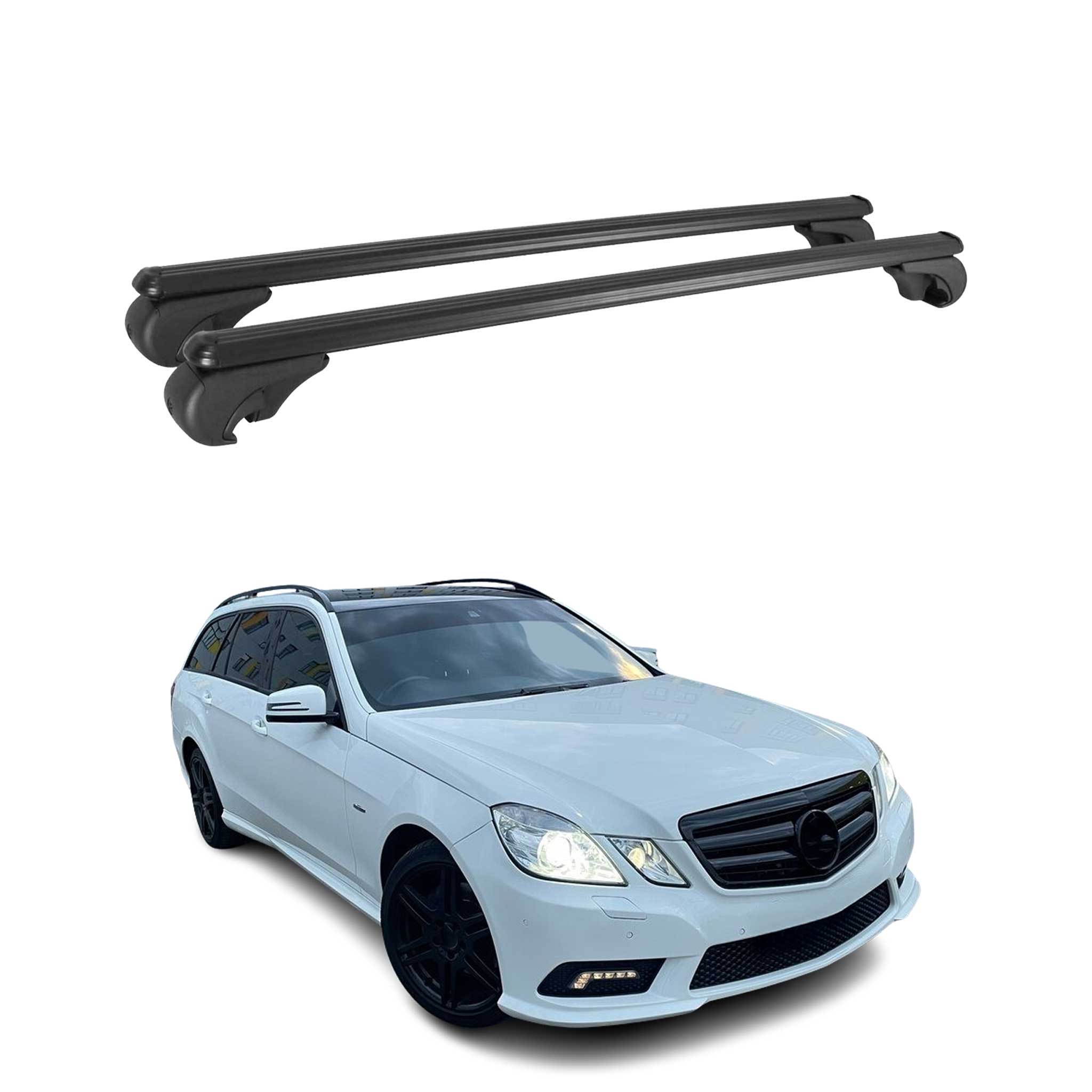Barres de toit Transversales pour Mercedes Classe E S212 2009-2016 Alu Noir