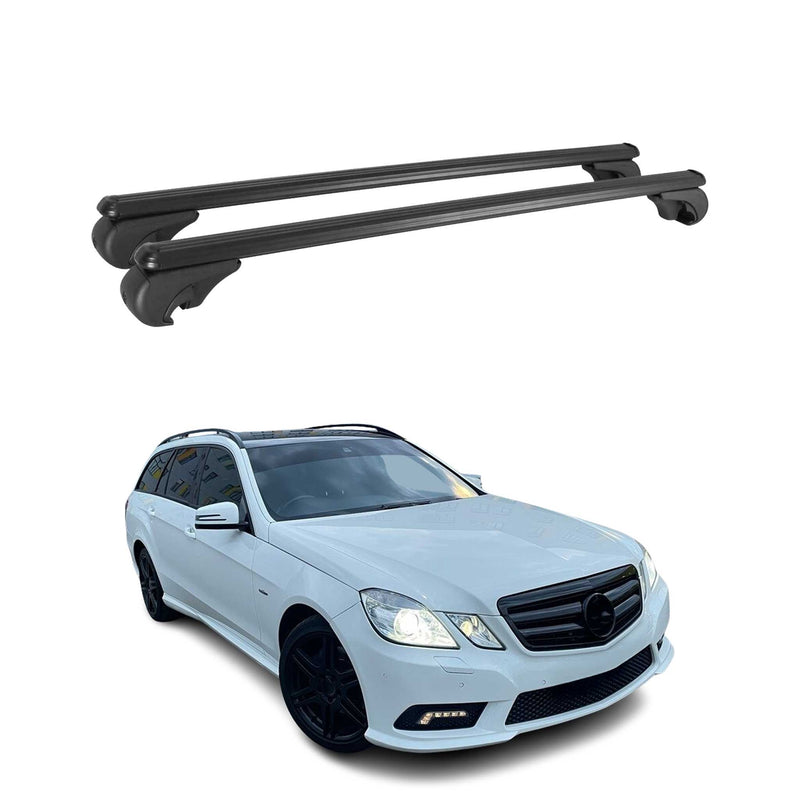 Barres de toit Transversales pour Mercedes Classe E S212 2009-2016 Alu Noir