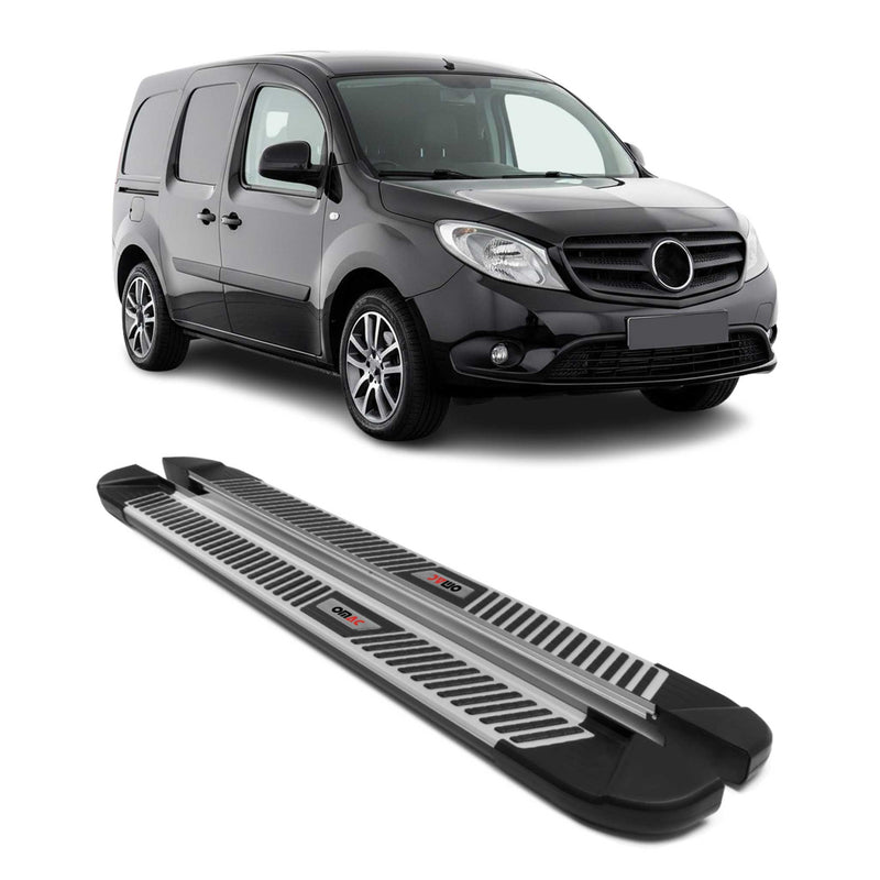 Marchepieds Latéraux pour Mercedes Citan 2012-2021 Noir Gris Aluminium 2Pcs