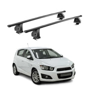 Barres de toit transversales acier pour Chevrolet Aveo II HB 2012-2016 Pre-FL