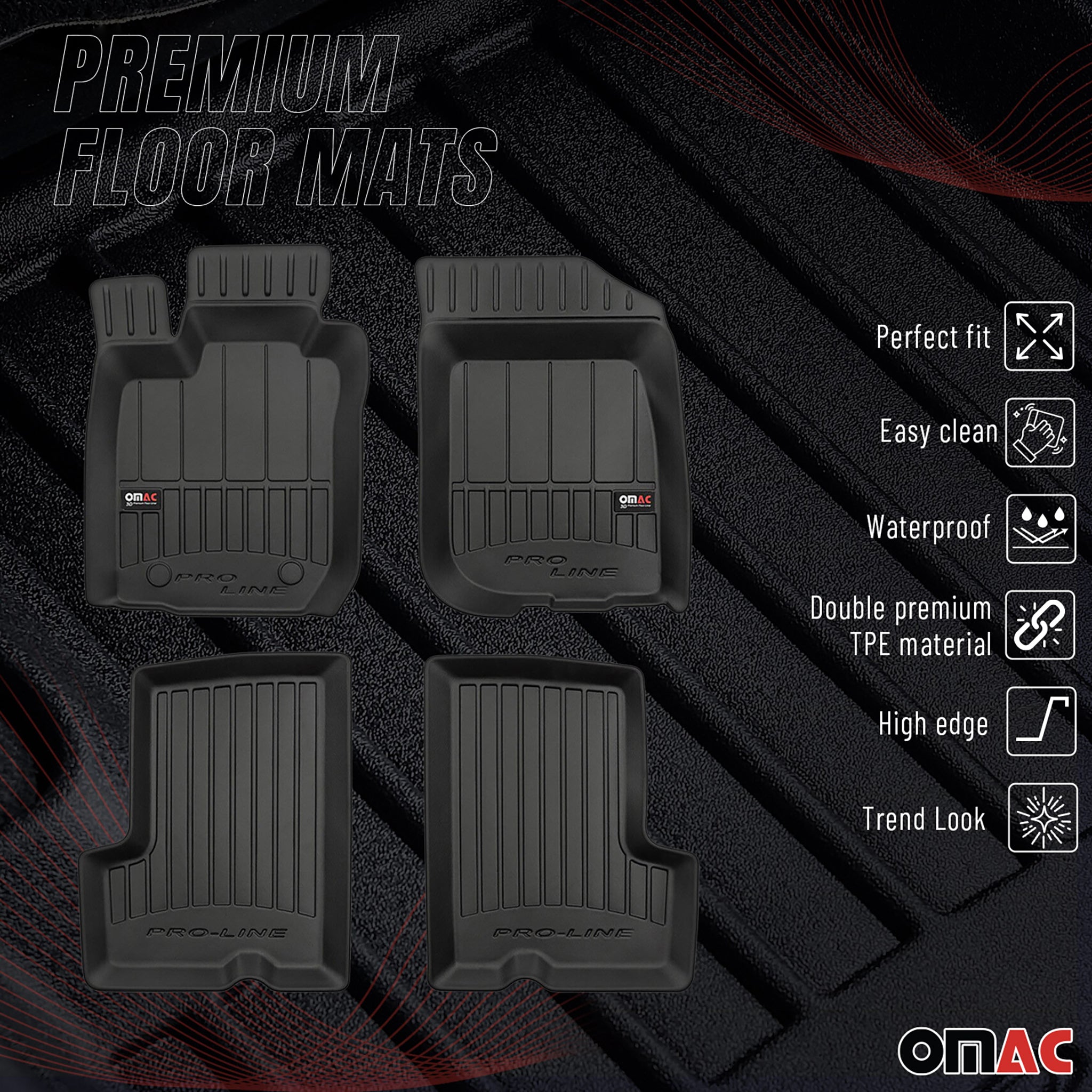 Tapis de Sol pour Dacia Duster 2010-2018 TPE Noir