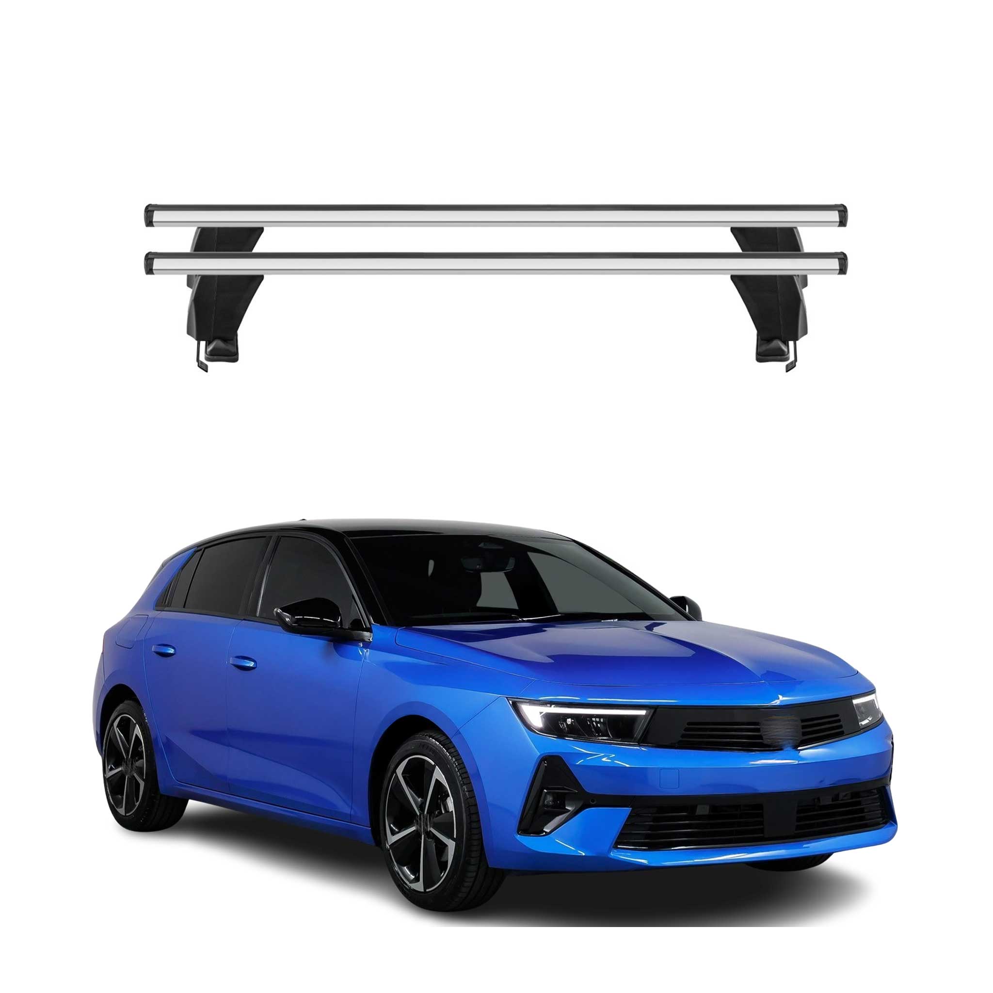 Menabo Barres de toit transversales pour Opel Asta L 2021-2026 Alu Gris 2x