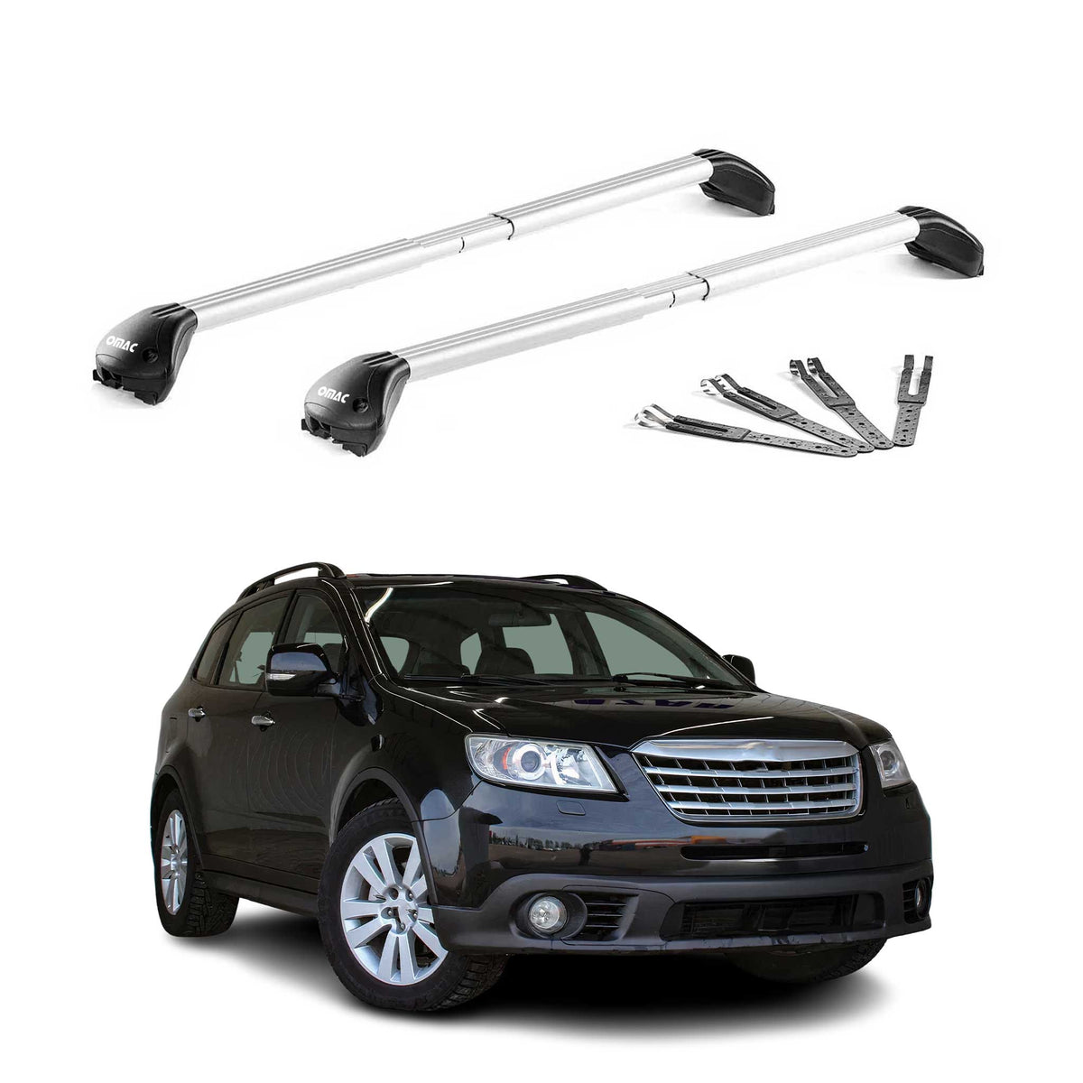 Barres de toit pour Subaru Tribeca 2005-2014 Gris Argenté Aluminium 2x ABE