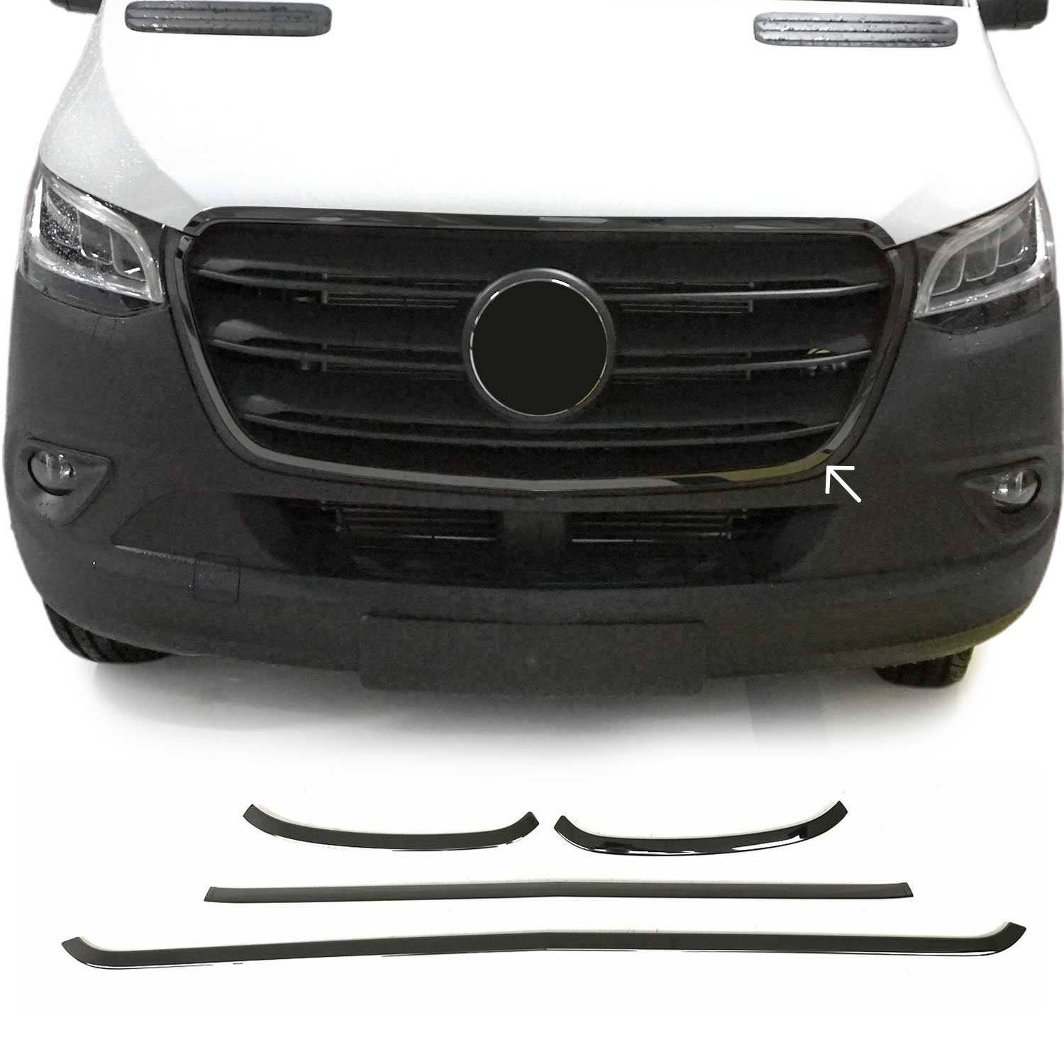 Moulure de Grille de Calandre pour Mercedes Sprinter 907 901 2018-2022 Chromé 4x