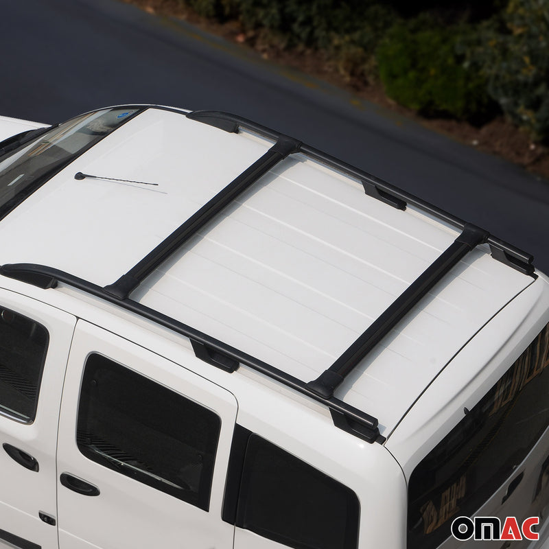 Kit Barres de toit pour Ford Transit 2012-2024 Alu Noir L1 Empattement Court 4x