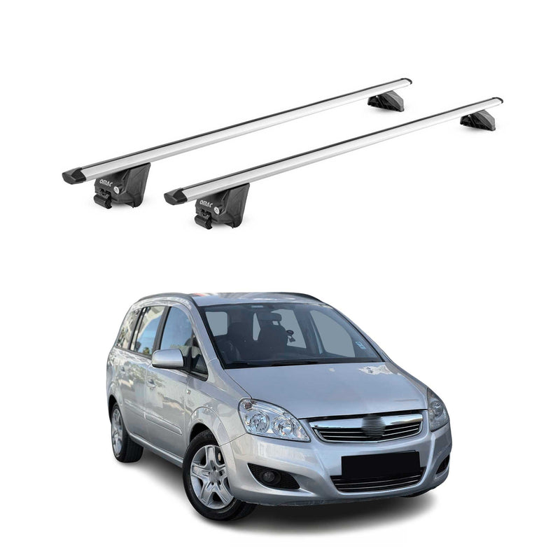 Barres de toit transversales pour Opel Zafira B 2007-2014 Alu Gris 2 pièces ABE