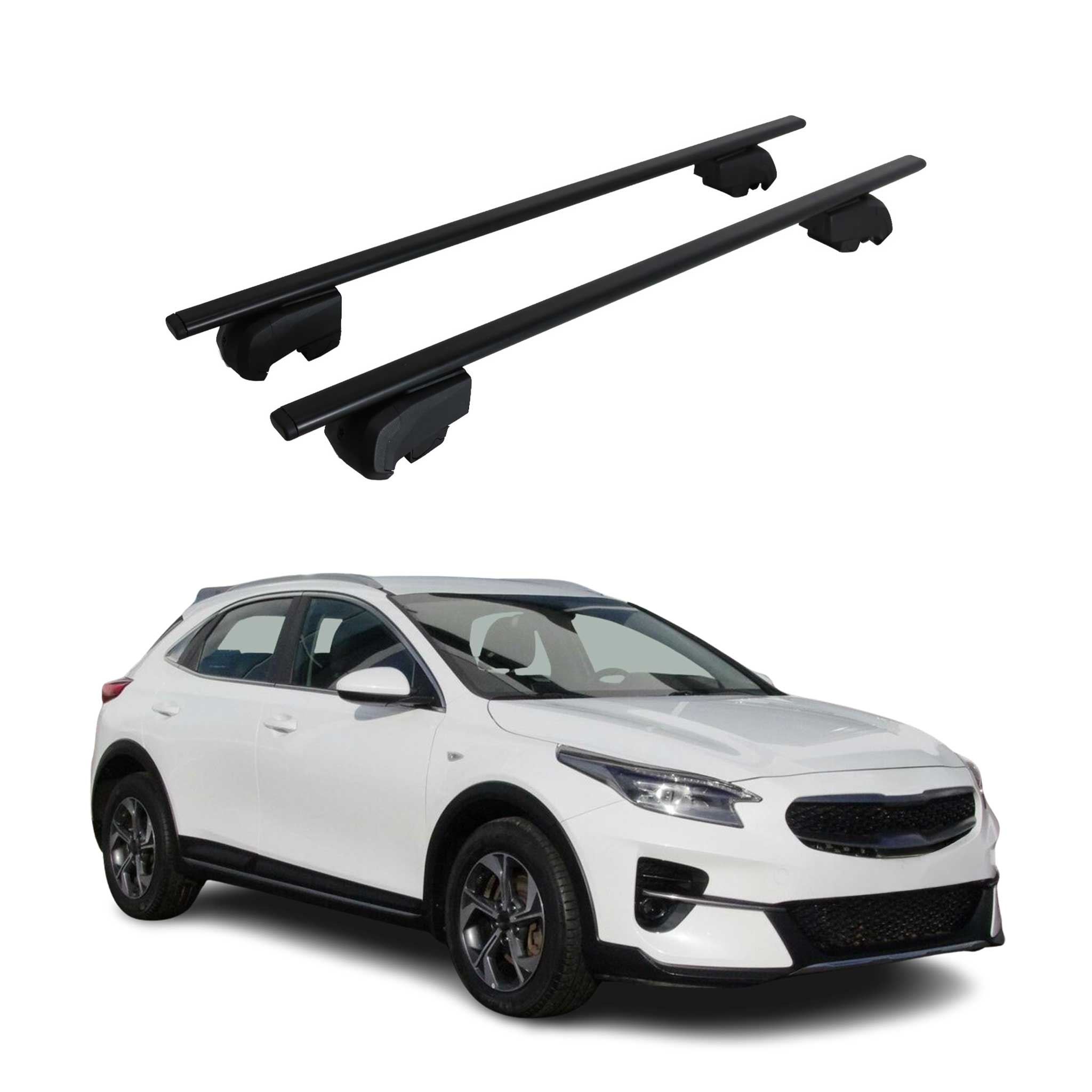 Barres de toit Transversales pour Kia Xceed 2019-2023 Fer Noir ABE