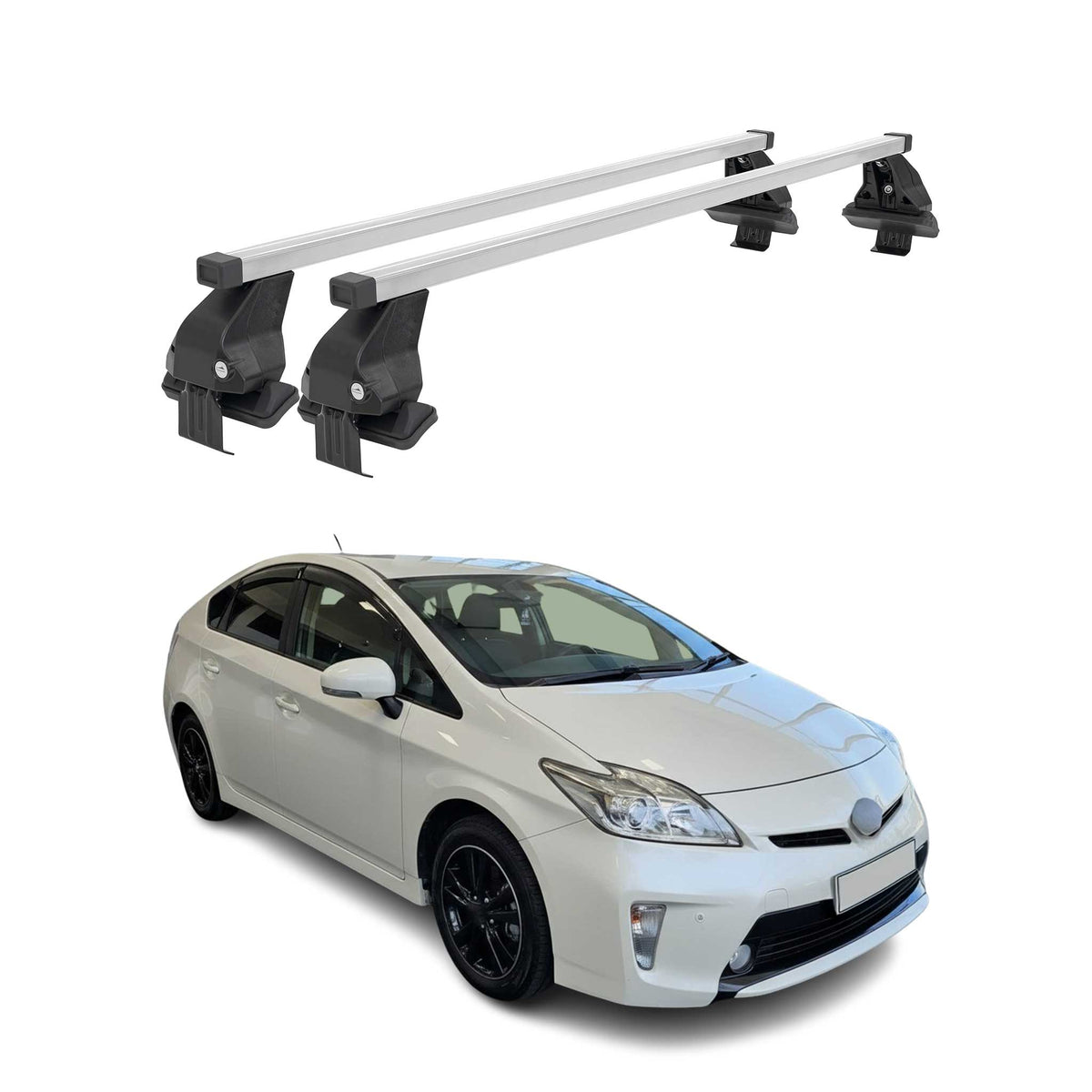 Barres de toit transversales pour Toyota Prius + 2012-2015 Acier Gris