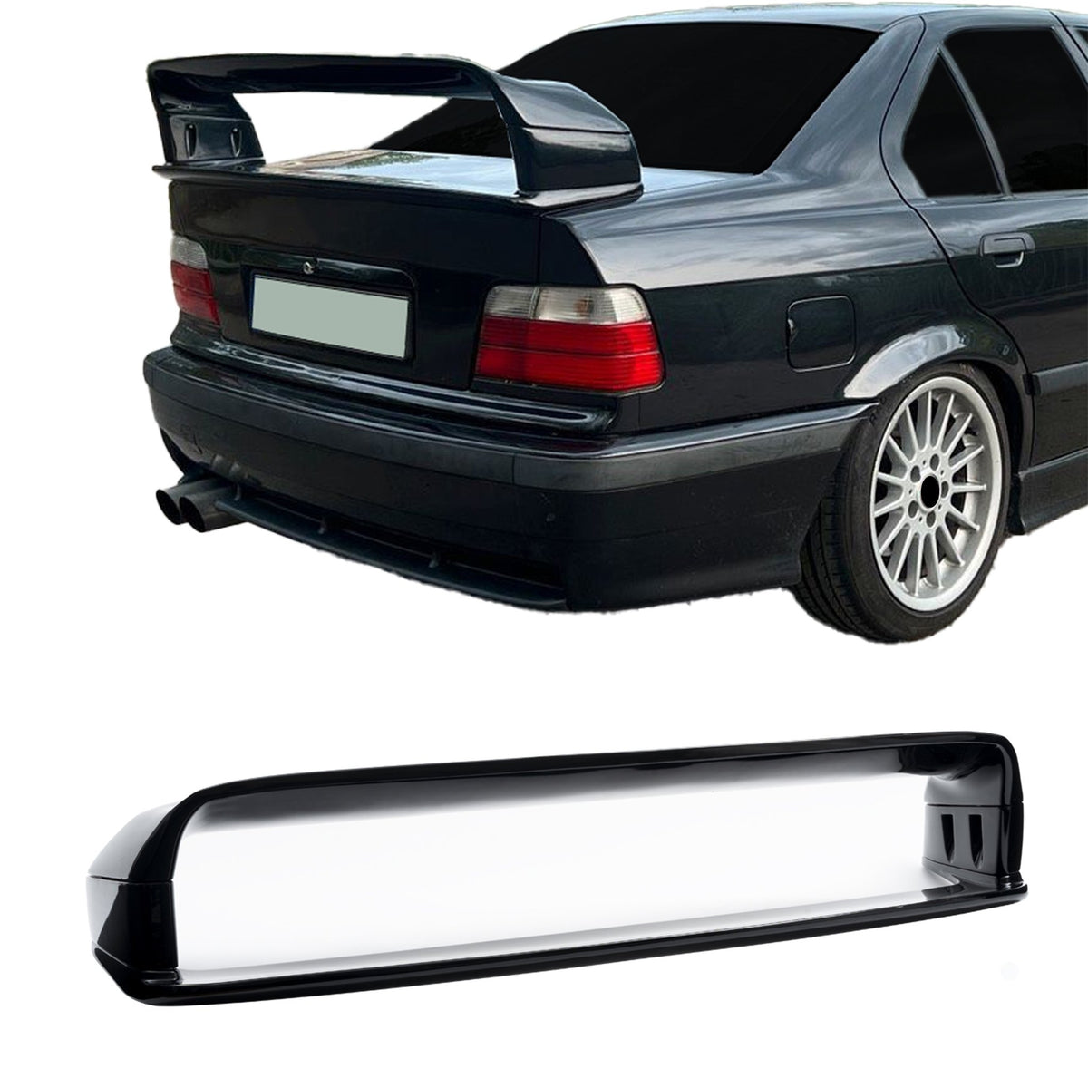 JOM Becquet Arrière & Spoiler de Toit pour BMW E36 Série 3 Berline/Coupé 1990-1998 Sport-Design