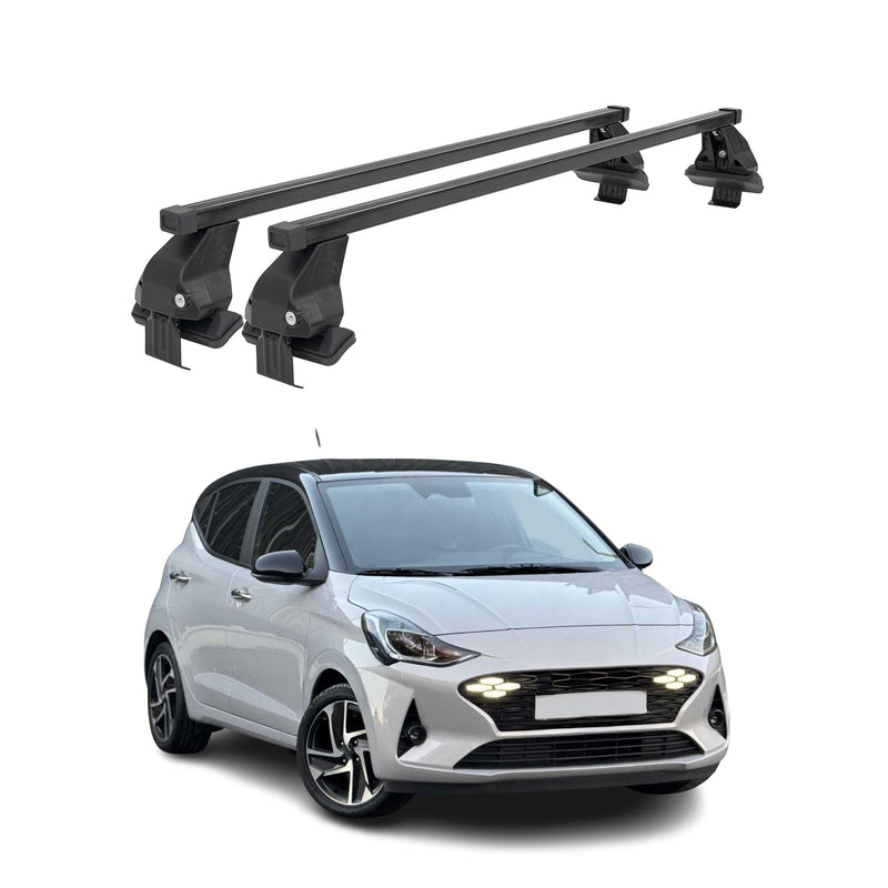 Barres de toit transversales pour Hyundai i10 III 2023-25 Facelift Acier Noir 2x