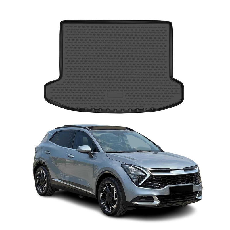 OMAC Tapis de coffre pour Kia Sportage GT Line NQ5 2022-2025 en caoutchouc Noir