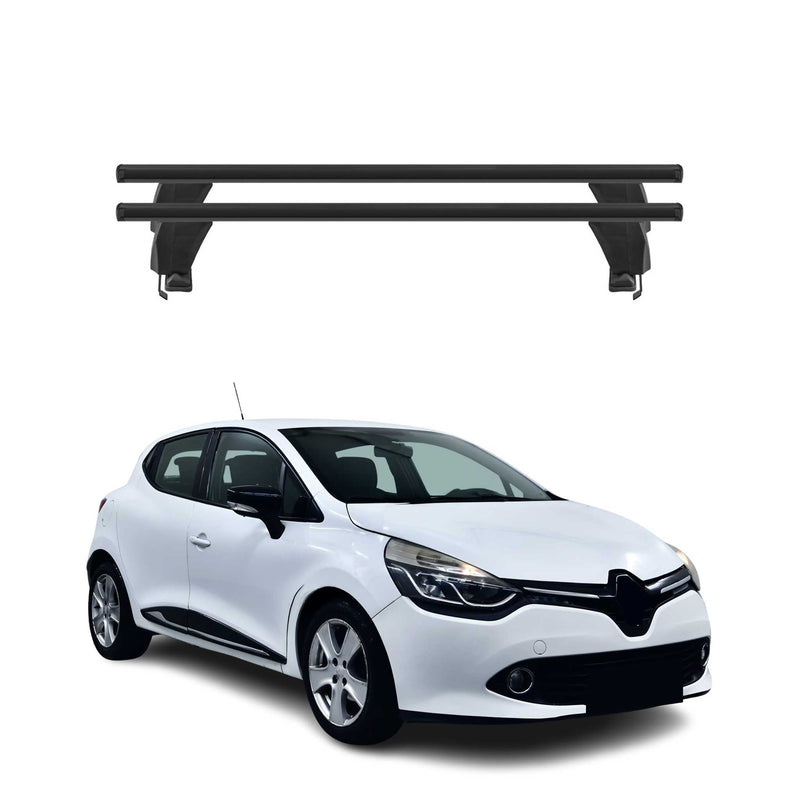 Menabo Barres de toit Transversales pour Renault Clio 4 2012-2019 Alu Noir ABE