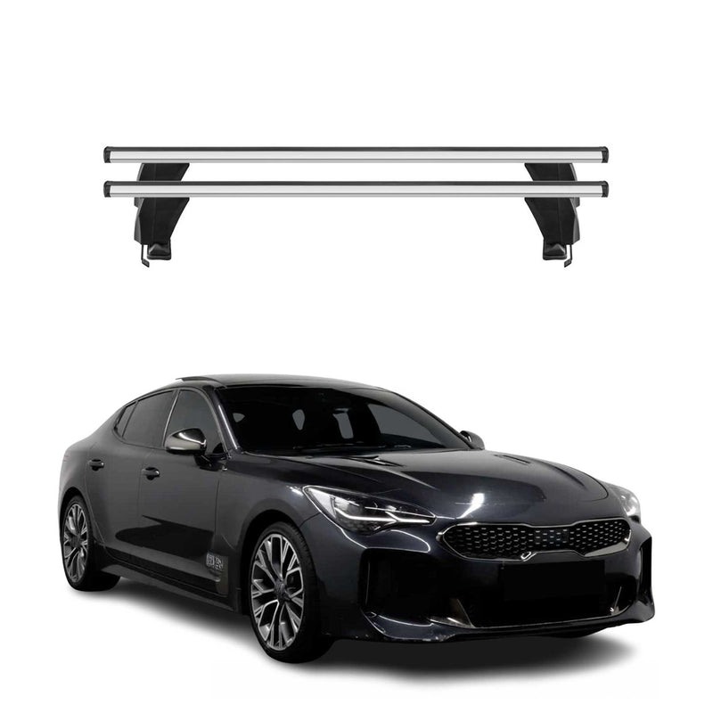 Menabo Barres de toit Transversales pour Kia Stinger 2018-2025 Gris ABE 2x