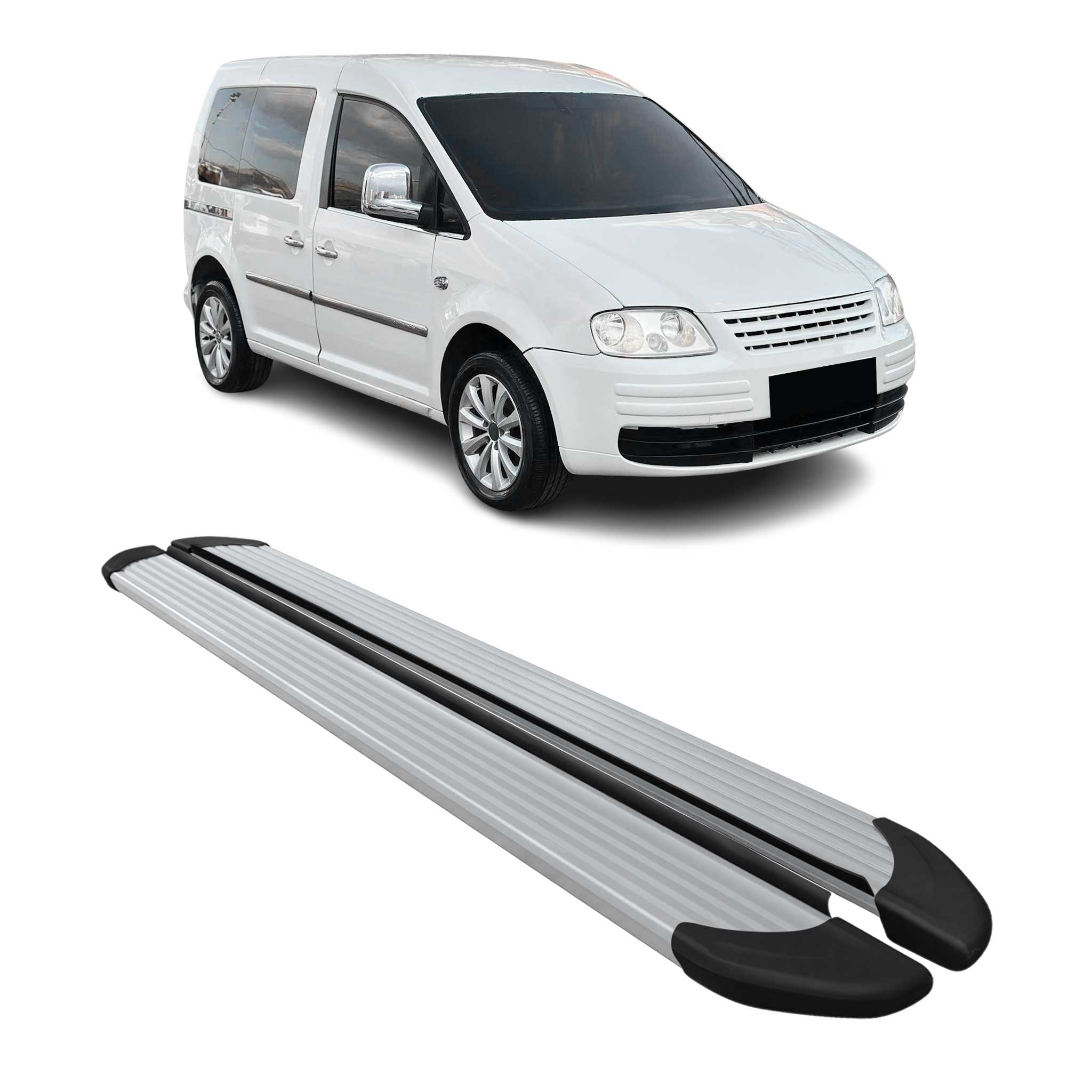 Marchepieds Latéraux pédale pour VW Caddy 2003-2020 L1 Aluminium Argent 2Pcs