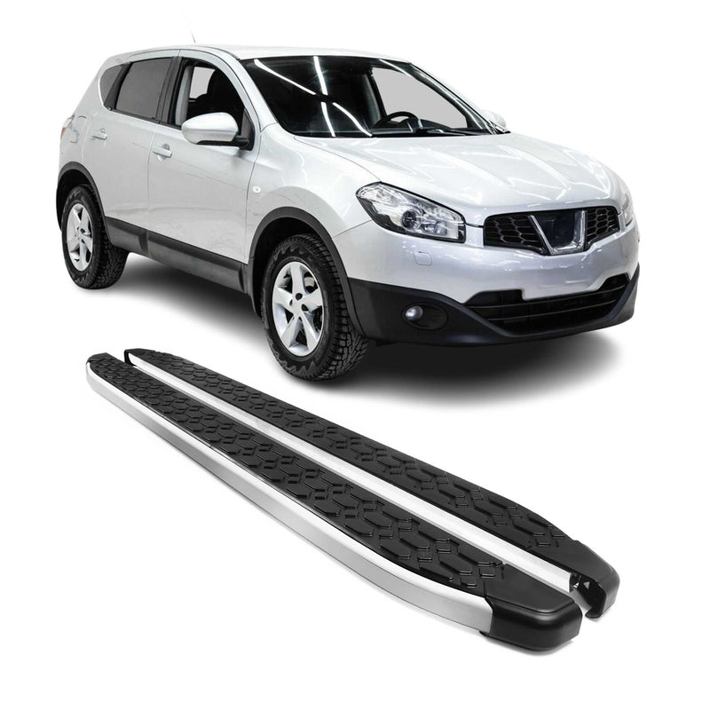 Marchepieds Latéraux pour Nissan Qashqai 2006-2014 Gris Noir Aluminium 2Pcs