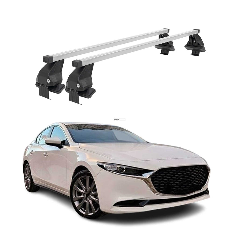 Barres de toit transversales pour Mazda 3 SD 2019-2024 4-trg Acier Gris