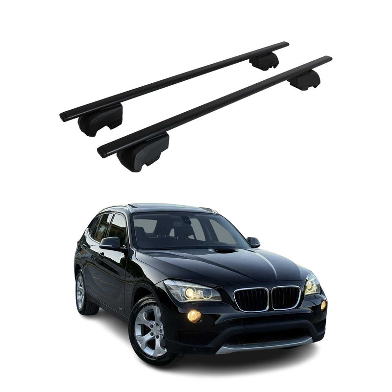 Barres de toit transversales pour BMW X1 E84 2009-2015 Fer Noir 2Pcs