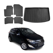 Kit Tapis de sol et coffre pour Hyundai i20 2008-2014 HB TPE Noir