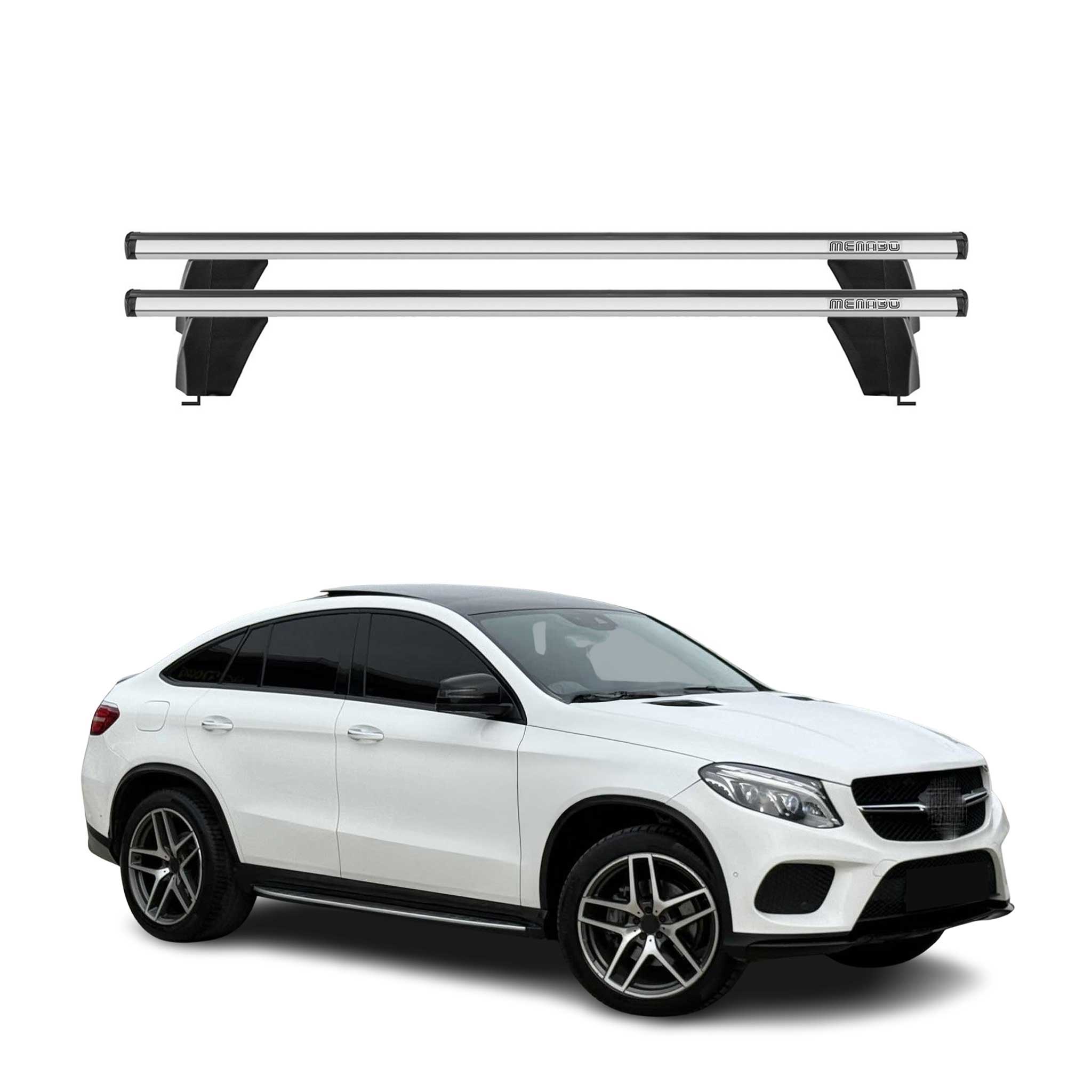 Menabo Barres de toit Transversales pour Mercedes GLE C292 2015-2018 Alu Gris