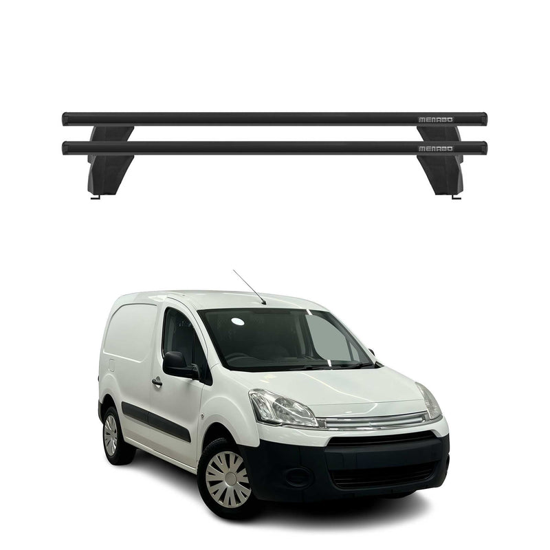 Menabo Barres de toit Transversales pour Citroen Berlingo II B9 2008-2018 Noir