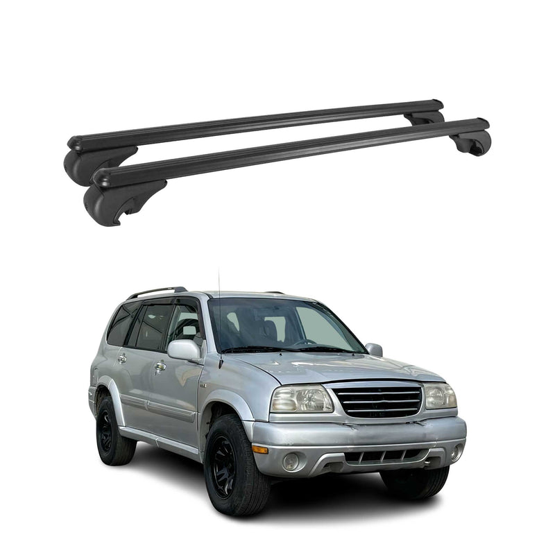 Barres de toit Transversales pour Suzuki Grand Vitara 1998-2005 Aluminium Noir