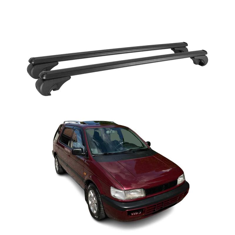Barres de toit transversales pour Mitsubishi Space Wagon 1998-2003 noir ABE